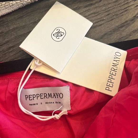 NWT PepperMayo | S | Terra Gathered Mini Dress - Fuchsia - Picture 6 of 8